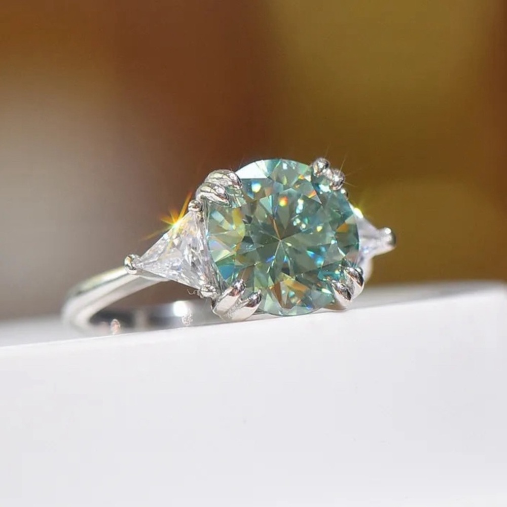5CT Certified Moissanite Brilliant Cut Engagement Ring Size 7
